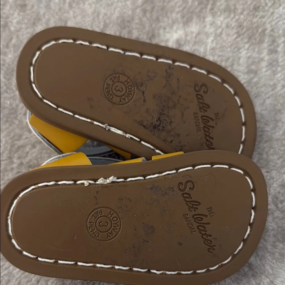 Salt Water Sandals by Hoy Kids Yellow Leather Strappy Sandals